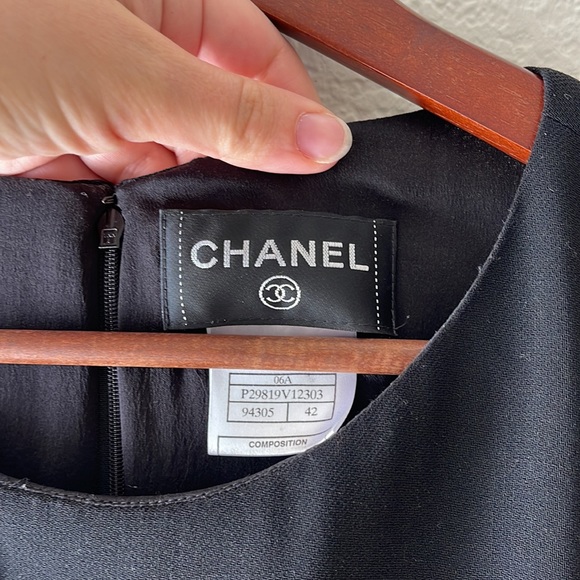 CHANEL Vintage Wool Sheath Dress, Black, L - Picture 12 of 16